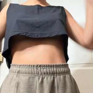 American Apparel Black Crop Top